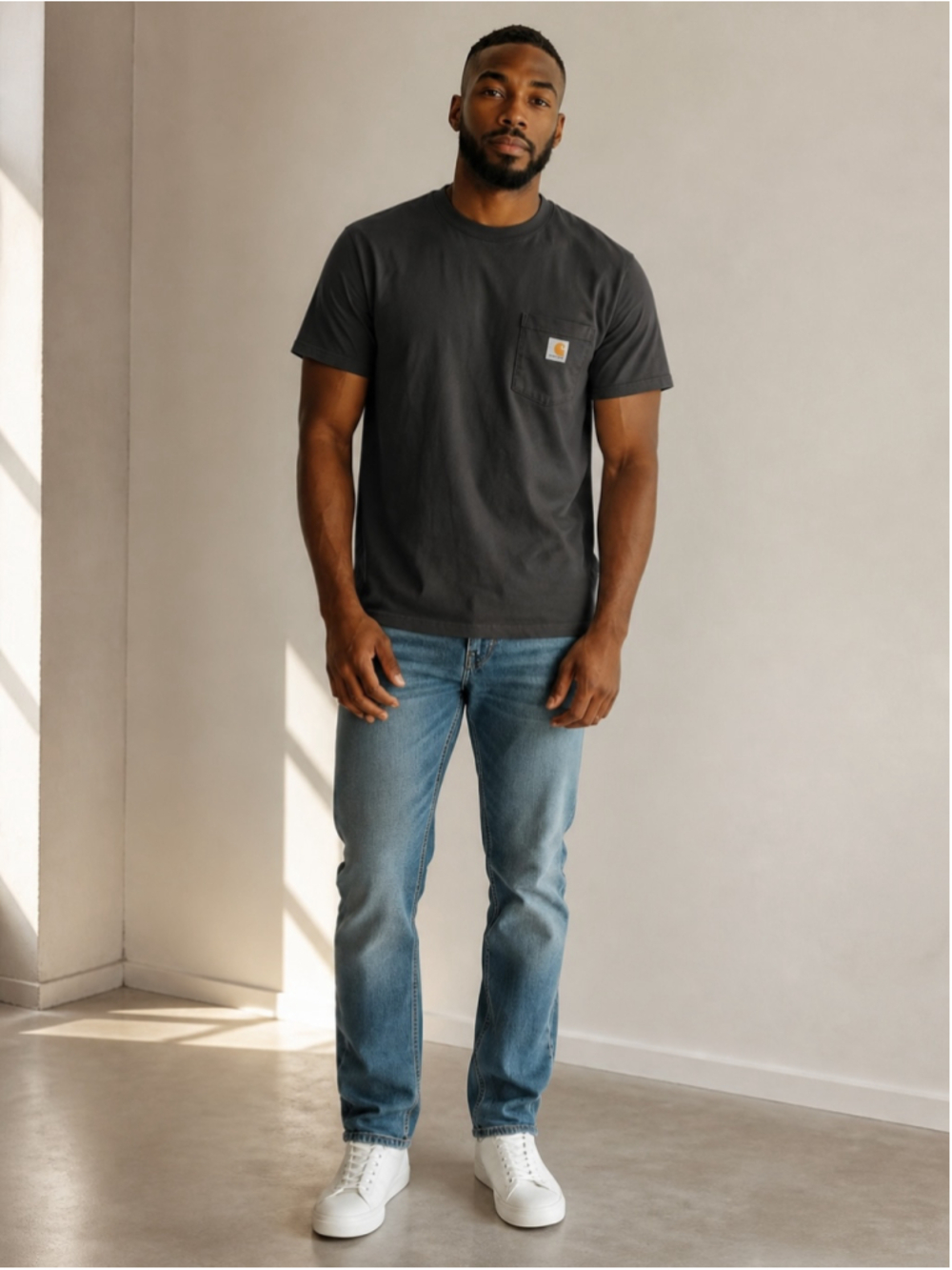 Men's Carhartt Short Sleeve Pocket Tee, Black, Size XL